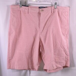 NWT Chaps Pink Bermuda Oxford Stretch Shorts Mens 38x10 High Rise